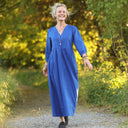 Robe Agathe Lin Bleu majorelle | Quintessence