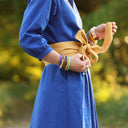 Robe Agathe Lin Bleu majorelle | Quintessence
