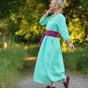 Robe Agathe - Lin chiné Vert peps - Quintessence