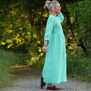 Robe Agathe Lin chiné Vert peps | Quintessence