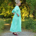 Robe Agathe Lin chiné Vert peps | Quintessence