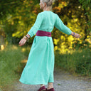 Robe Agathe Lin chiné Vert peps | Quintessence