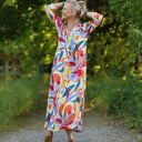 Robe Agathe Viscose Mystère botanique porté | atelier à Roubaix