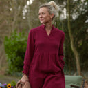 Robe Allegra - double gaze de coton framboise - Quintessence