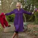 Robe Allegra - double gaze de coton prune - Quintessence