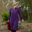 Robe Allegra - double gaze de coton prune - Quintessence