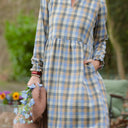 Robe Allegra - Tartan carreaux bleuté - Quintessence