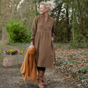 Robe Allegra - Tissage mixte gaze & sergé de coton moka - Quintessence