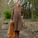 Robe Allegra - Tissage mixte gaze & sergé de coton moka - Quintessence