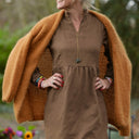 Robe Allegra - Tissage mixte gaze & sergé de coton moka - Quintessence