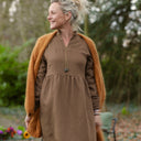 Robe Allegra - Tissage mixte gaze & sergé de coton moka - Quintessence