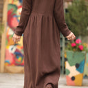 Robe Anaëlle - Double gaze de coton chocolat - Quintessence
