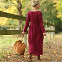 Robe Anaëlle - Double gaze de coton grenat - Quintessence