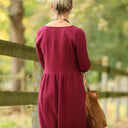 Robe Anaëlle - Double gaze de coton grenat - Quintessence