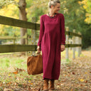 Robe Anaëlle - Double gaze de coton grenat - Quintessence