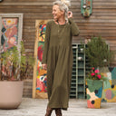 Robe Anaëlle - Double gaze de coton kaki - Quintessence