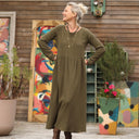 Robe Anaëlle - Double gaze de coton kaki - Quintessence