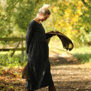 Robe Anaëlle - Flanelle tartan noir, ivoire et camel - Quintessence