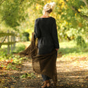 Robe Anaëlle - Flanelle tartan noir, ivoire et camel - Quintessence