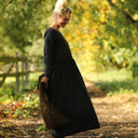 Robe Anaëlle - Flanelle tartan noir, ivoire et camel - Quintessence