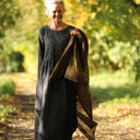 Robe Anaëlle - Flanelle tartan noir, ivoire et camel - Quintessence