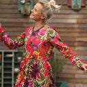 Robe Anaëlle - Satin de coton fleuri Toscane - Quintessence