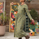 Robe Anaëlle - Velours kaki Citronné - Quintessence