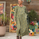 Robe Anaëlle - Velours kaki Citronné - Quintessence