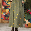 Robe Anaëlle - Velours kaki Citronné - Quintessence