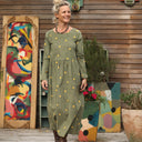 Robe Anaëlle - Velours kaki Citronné - Quintessence