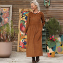 Robe Anaëlle - Velours milleraies Camel - Quintessence