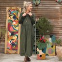 Robe Anaëlle - Velours milleraies kaki - Quintessence