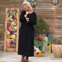 Robe Anaëlle - Velours milleraies marine - Quintessence