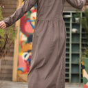 Robe Anaëlle - Velours milleraies moka - Quintessence