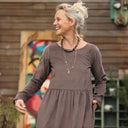 Robe Anaëlle - Velours milleraies moka - Quintessence