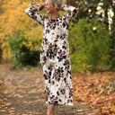 Robe Anaëlle - Viscose fleuri moka - Quintessence