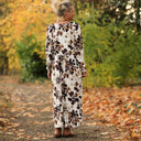 Robe Anaëlle - Viscose fleuri moka - Quintessence