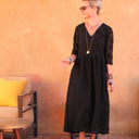 Robe Anastasia broderie noire - Quintessence