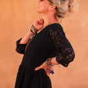 Robe Anastasia broderie noire - Quintessence