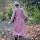 Robe Arlène - Armuré de coton rose boisé - Quintessence