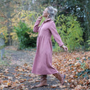 Robe Arlène - Armuré de coton rose boisé - Quintessence