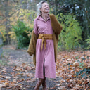 Robe Arlène - Armuré de coton rose boisé - Quintessence