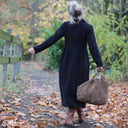 Robe Arlène - triple gaze de coton noire - Quintessence