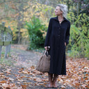 Robe Arlène - triple gaze de coton noire - Quintessence