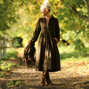 Robe Arlène - Velours côtelé moka - Quintessence