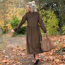 Robe Arlène - Velours côtelé moka - Quintessence