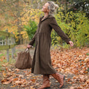 Robe Arlène - Velours côtelé moka - Quintessence