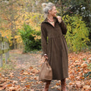 Robe Arlène - Velours côtelé moka - Quintessence