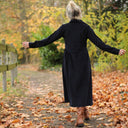 Robe Arlène - Velours milleraies bleu marine - Quintessence