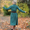 Robe Arlène - Velours milleraies vert émeraude - Quintessence